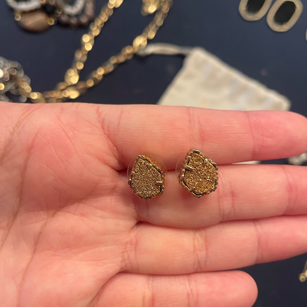 Kendra Scott Gold Textured Earrings